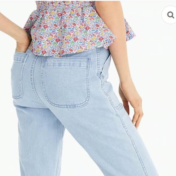 J.Crew Straight Leg Crop Indigo Cove Wash Jeans Size 28 Classic Fit, Button Fly - Picture 3 of 16